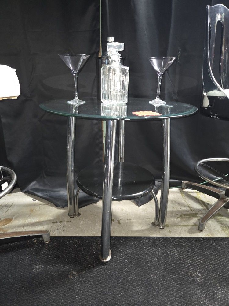 Glass 2 Tiered End Table