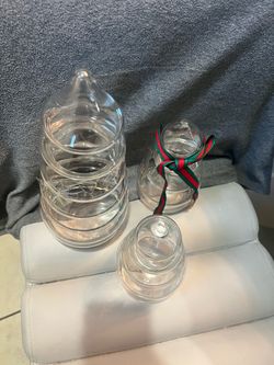Set of 3 glass Christmas trees