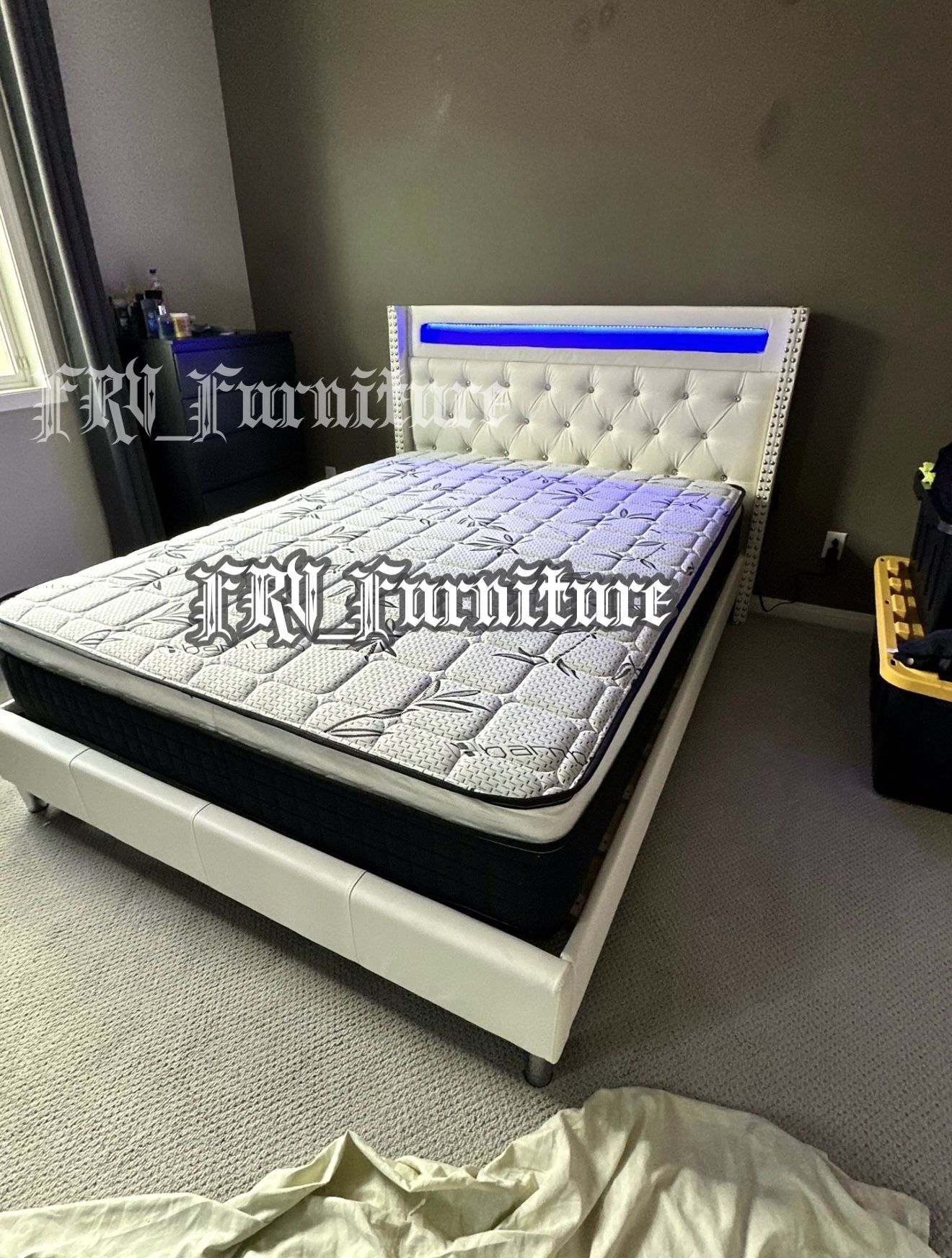 NEW QUEEN BED FRAME WITH MATTRESS 