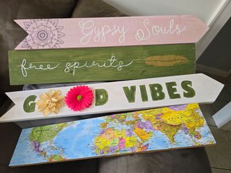 Boho Wooden Arrow Signs Set of 4