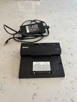 Dell E-Port PR03X Laptop Docking Station + Power Adapter – $10