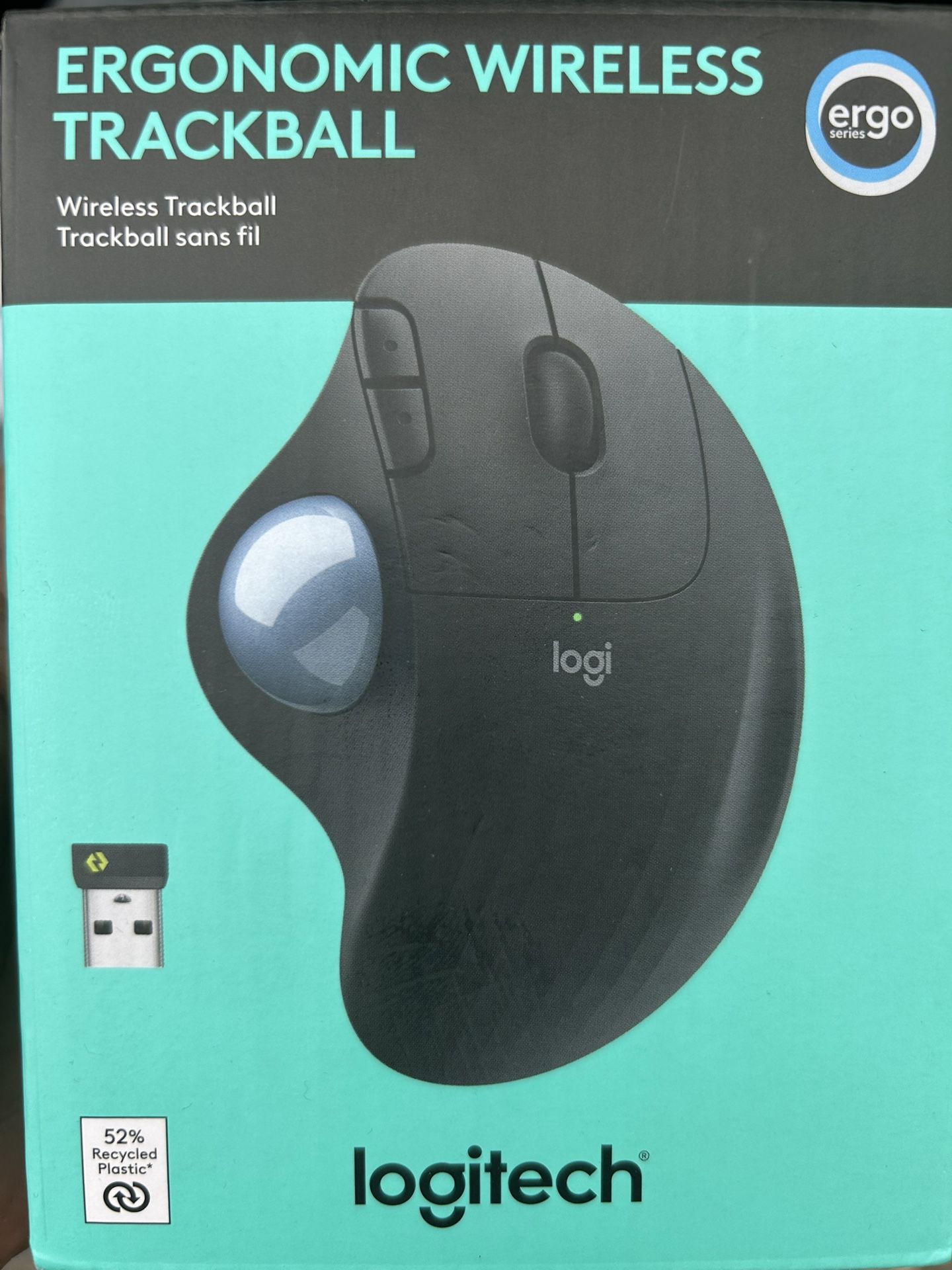 Logitech ergonomic wireless trackball mouse