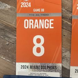 Dolphins V Patriots Orange Parking Pass