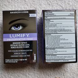New Lumify preservative-free eyedrops. - $15