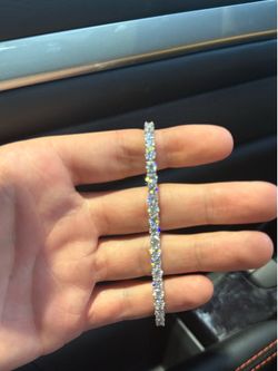 4mm Certified Moissanite Tennis Bracelet Solid 925 Sterling Silver 8"