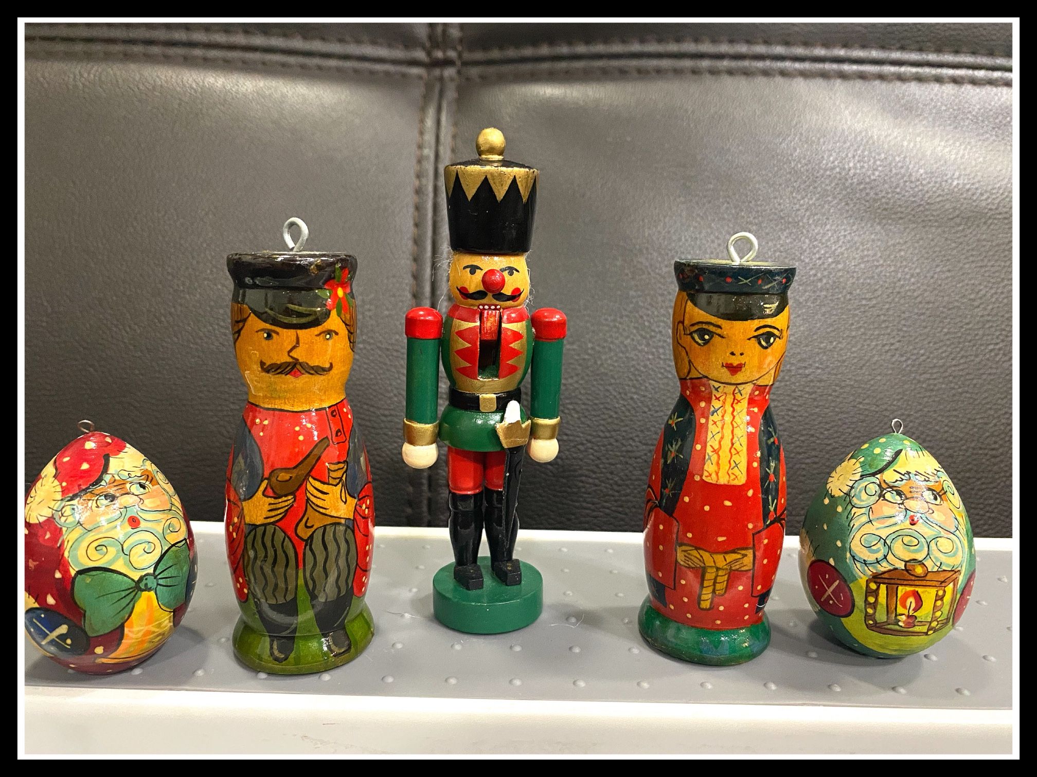 2 Vintage RUSSIAN Balalaika Matryoshka Wooden Man Lady Handpainted.USSR. + 3 Extra Pieces