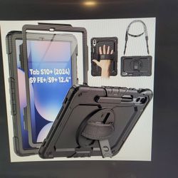 Heavy Duty Case For Samsung Galaxy Tablet S10+/S9 Fe+/S9+ 12.4 Inch, Black