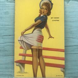 Rare Vintage/Antique Risqué Pin Up Girl 1940s Card/Postcard GC 3.5 x 5.5
