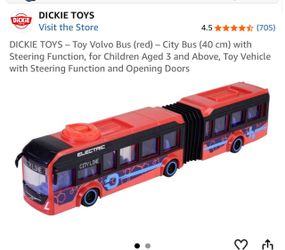 DICKIE TOYS - Toy Volvo Bus (red) - City Bus