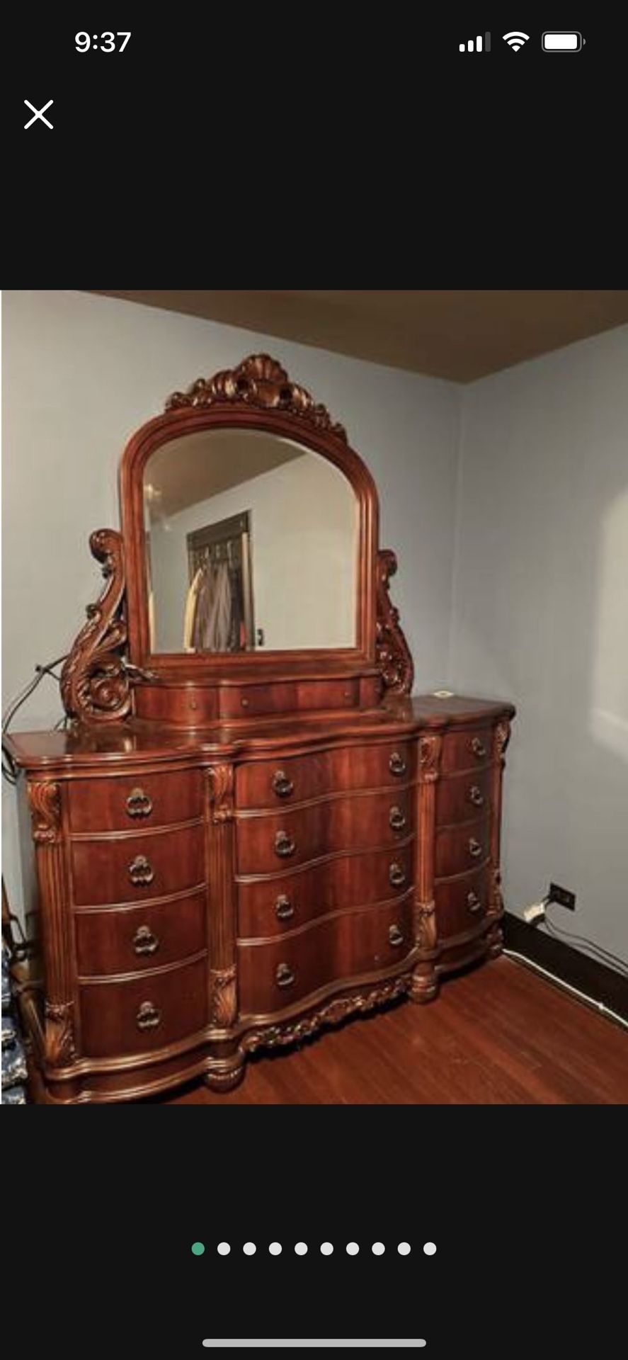 Beautiful Dresser (Hers), w/ Mirror, Solid Wood