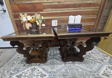 Vintage Renaissance Revival style coffee table and end tables