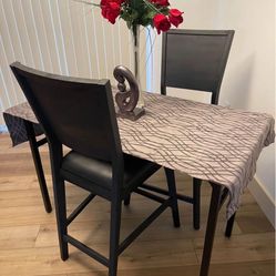 TABLE AND 2 HIGH CHAIRS