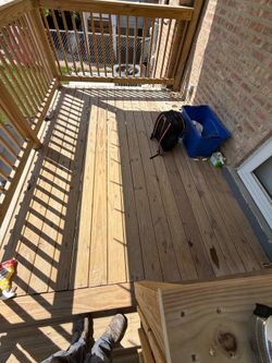 Deck boards and railing sections