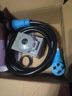 50 Amp 15Feet Generator Cord and Power Inlet Box Combo Kit
NEMA 14-50P Male to SS2-50R STW 6/3+8/1 AWG 125/250V Twist Locking with Inlet Box for Gene