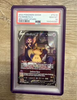 Mimikyu V TG16/TG30 Swsh09: Brilliant Stars Trainer Gallery Holo PSA 10