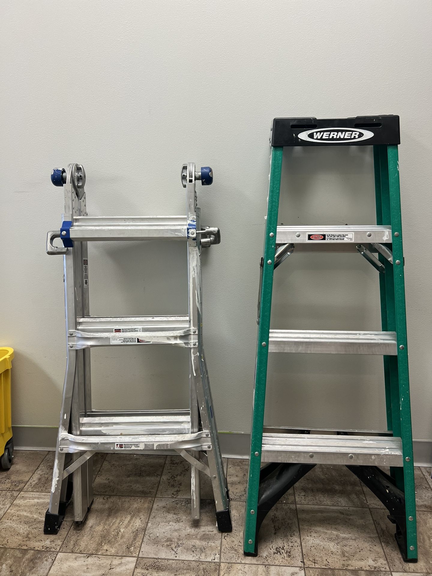 Werner Aluminum Multipurpose ladder (MT-13) & Werner 4 ft. Fiberglass Step Ladder FS204