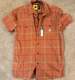 CARHARTT MEN'S RUGGED FLEX RELAXED FIT BUTTON UP SHIRT MEDIUM