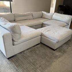 Z Gallerie 3 Piece Gray Sectional