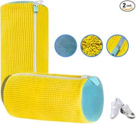 Laundry Bag For Shoes - Reusable Shoe Washing Machine Bag, Yellow, Pack of 2