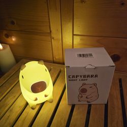 Capybara Cute Night Light, Squishy Capybara Lamp Fun Gifts Toy, Rechargeable 