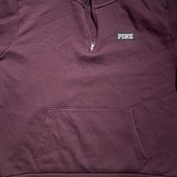 Burgundy Pink quater zip up hoodie  