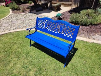 Metal and Wood Bench