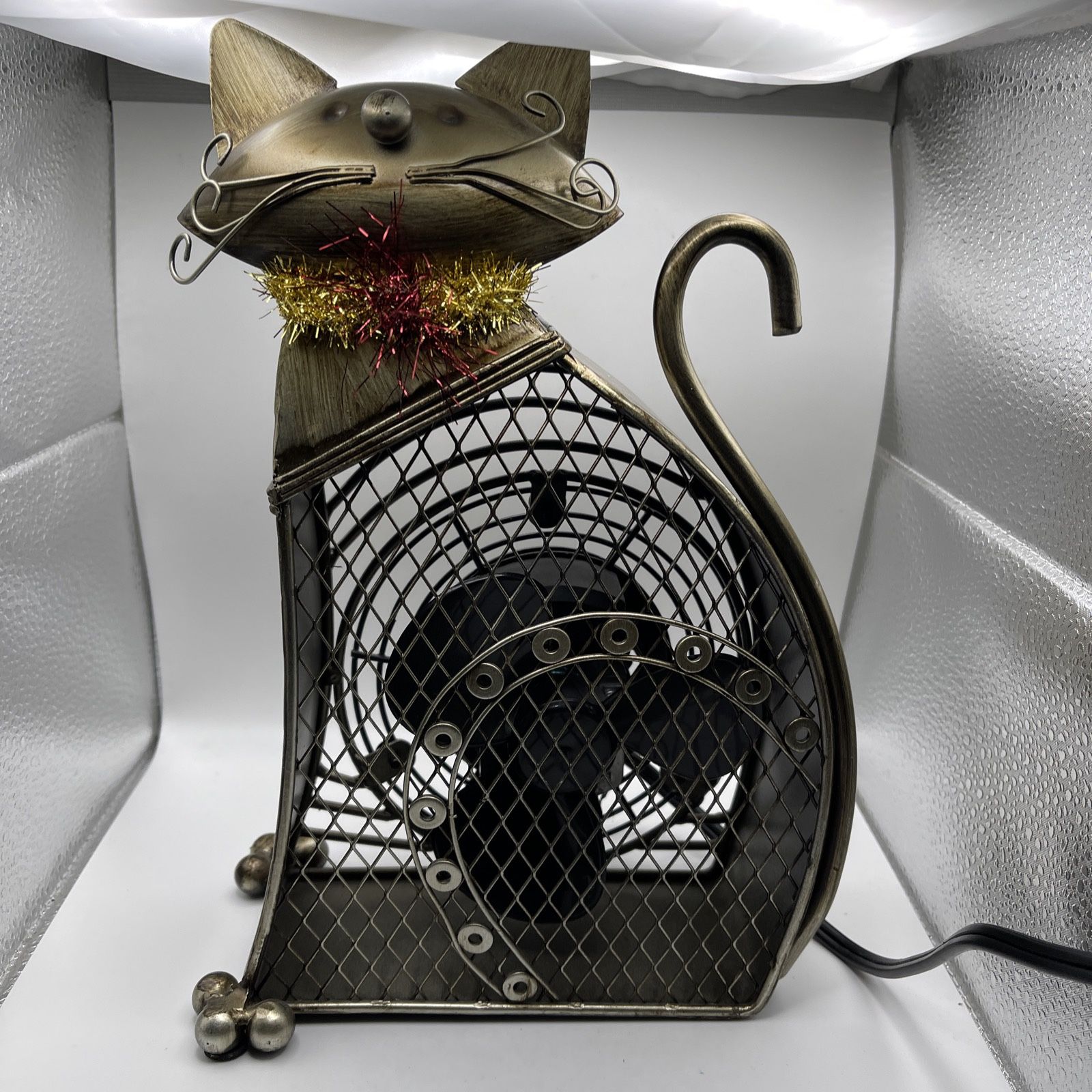 Kitty Cat Fan Metal Cat Sculpture Electric Fan Figurine Deco Breeze 🐈