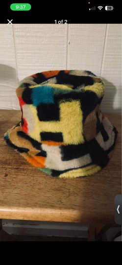 Colorful Fuzzy Faux Fur Bucket Hat