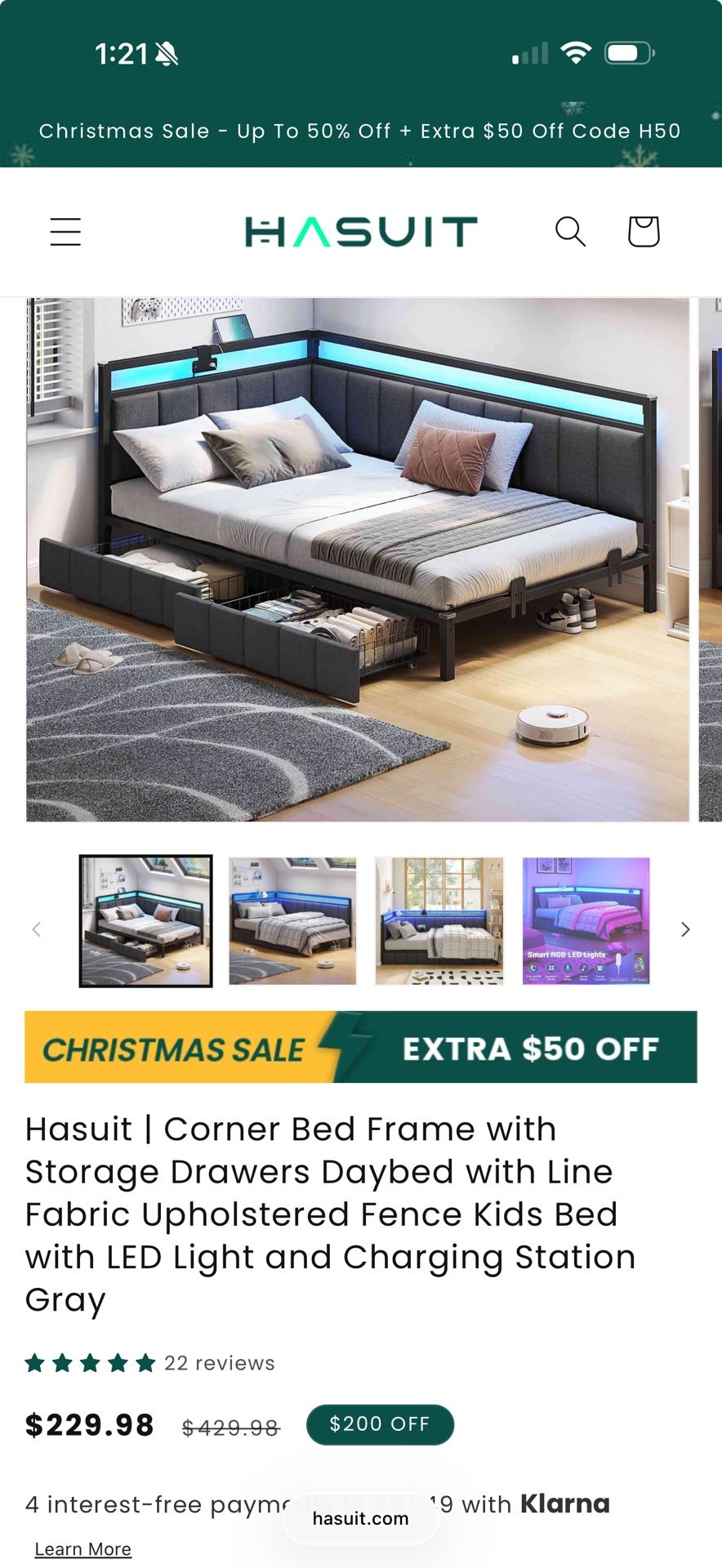 Twin Size Bed Frame W/ Led Lights And Charging (MATTRESS NOT INCLUDED)