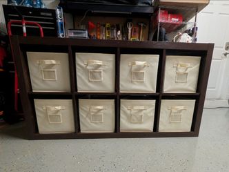 8-Cube Storage Organizer with 8 Fabric Bins