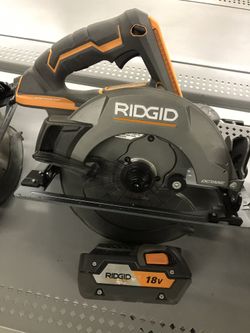 Ridgid 18v Skill Saw With Battery And Charger