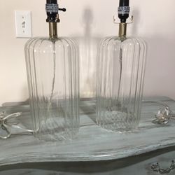 Two glass lamps in good condition