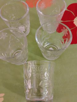 5 Christmas shot glsses from Crate and Barrel