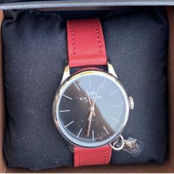 Coach watch Red band with black face