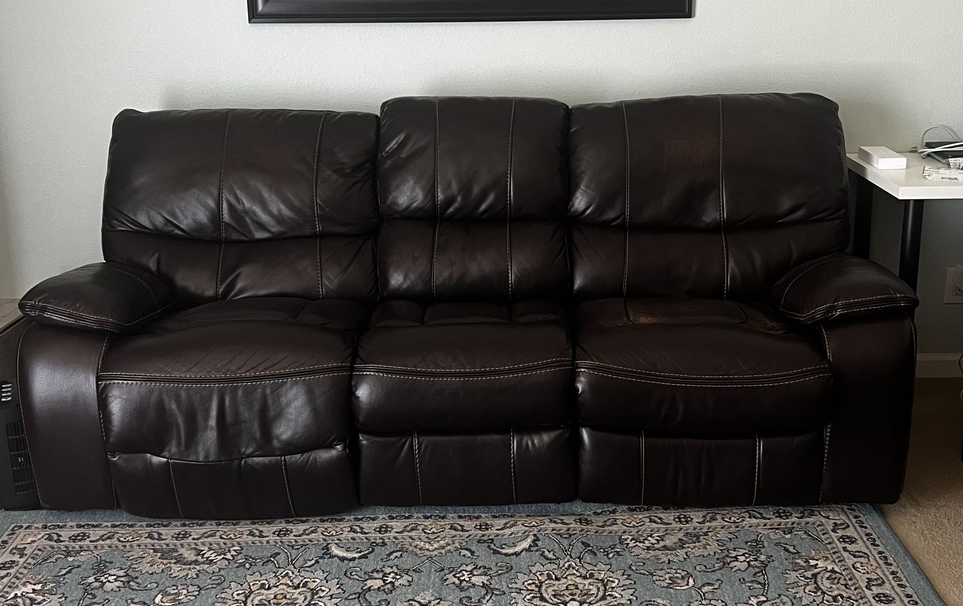 PICKUP BY FRIDAY (5/3) Leather Reclining Sofa & Loveseat