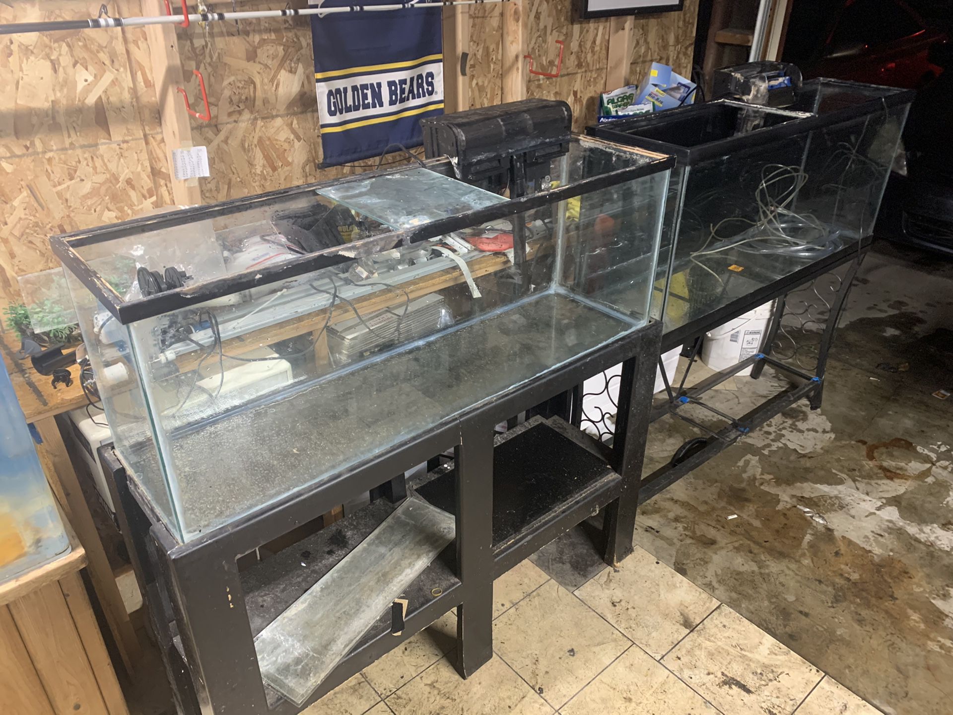 (2) 55 gals fish tank with stands and extras