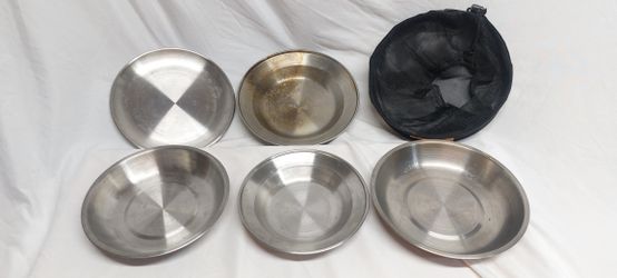 Bisgear stainless steel camping dishes and bag