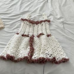 Elegant handmade crochet baby girl dress size 2 - 3 T