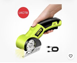 LKCTB Electric Scissors, Cardboard Cutter With LED Light, 2000mAh Battery *green