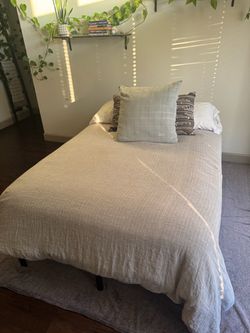 Full size mattress, topper, and bed frame