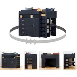 Kids Loft Bed/Dresser/Desk/Cubby Hole Combo