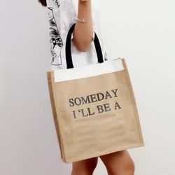 Korean style straw bag with inner lining