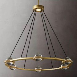 Restoration Hardware RH 36" Éclatant Round Chandelier – Jonathan Browning (Brass / Bronze)