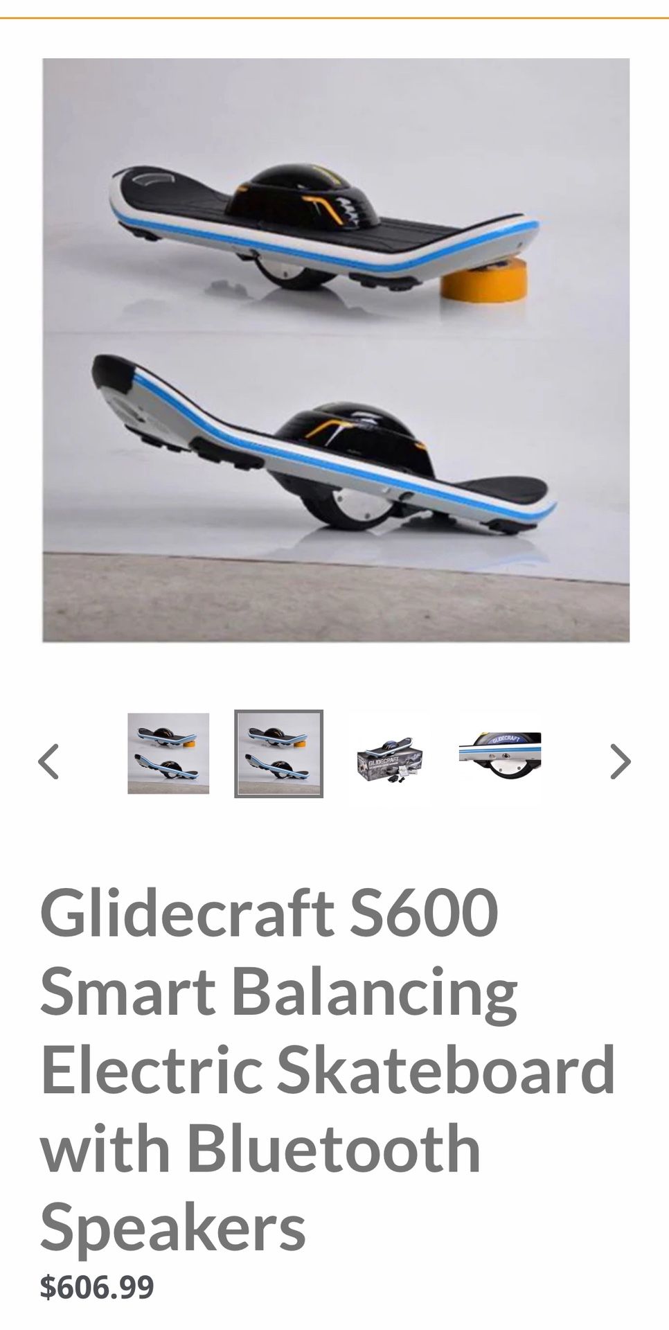 Glidecraft S600 Smart Balancing Electric Skateboard with Bluetooth Speakers