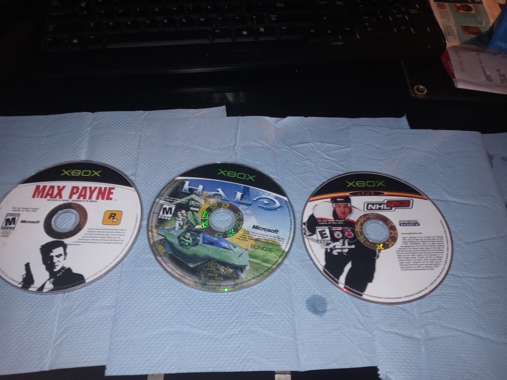 3 Original Xbox Games 2 Classics Max Payne.halo.nhl Nk3