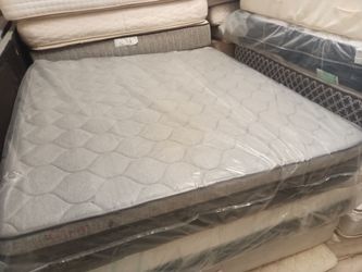 New king pillowtop mattress and box spring