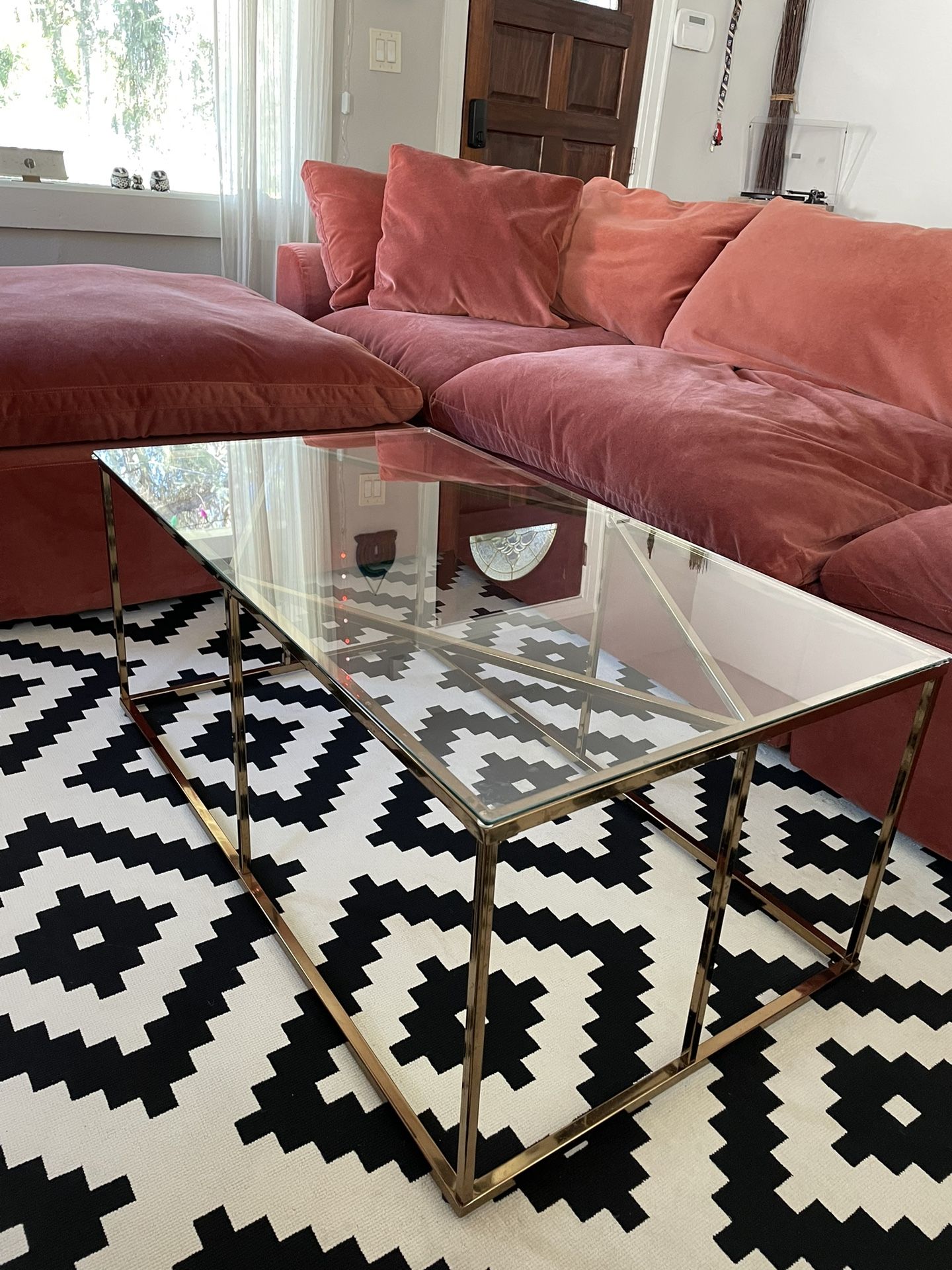 West Elm Glass Gold Table