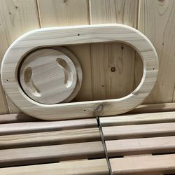 Sauna Ventilation Slider Cover – Fits 6" Vent Hole/16.5" x 9.5" x 1"/Clear Cedar