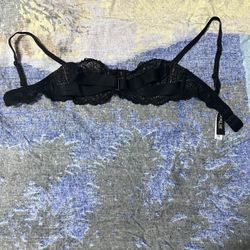 Black lace criss cross bra from Adore Me 