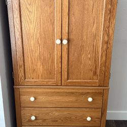 Real oak Armoire/ Entertainment Center
